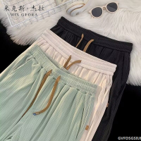 Oversize plus big size big size trendy brand sweatpants straight loose trousers กางเกงชิโน casual drape spring summer กางเกงผู้ชาย ice silk MIXGEORA m1454