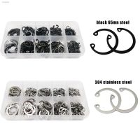 ☇ 250pcs Assortment Kit Set M8 to M20 304 Stainless Steel Black 65mn Shaft Retaining Hole Clip Snap Ring C Type Internal Circlip