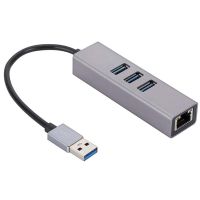 Aluminum Alloy USB Gigabit Network Card 3 Port 3.0 HUB USB to RJ45 Gigabit Network Card Ethernet Adapter