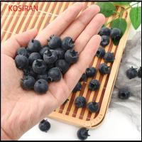 KONSIRAN 50Pcs เหมือนจริงเหมือนจริง ผลไม้ปลอม ง่ายต่อการทำความสะอาด พลาสติกทำจากพลาสติก บลูเบอร์รี่เทียม สร้างสรรค์และสร้างสรรค์ 0.7 "× 0.74" ค่ะ บลูเบอร์รี่ปลอม สำหรับ DIY CRAFT Home KITCHEN cabinet อาหารการถ่ายภาพ props