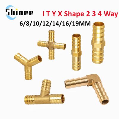 【YF】◙  Barb Pipe Fitting Straight Elbow T Y X 2 3 4 Way for 6mm to 19mm 8mm 10mm 14mm 16mm Tube