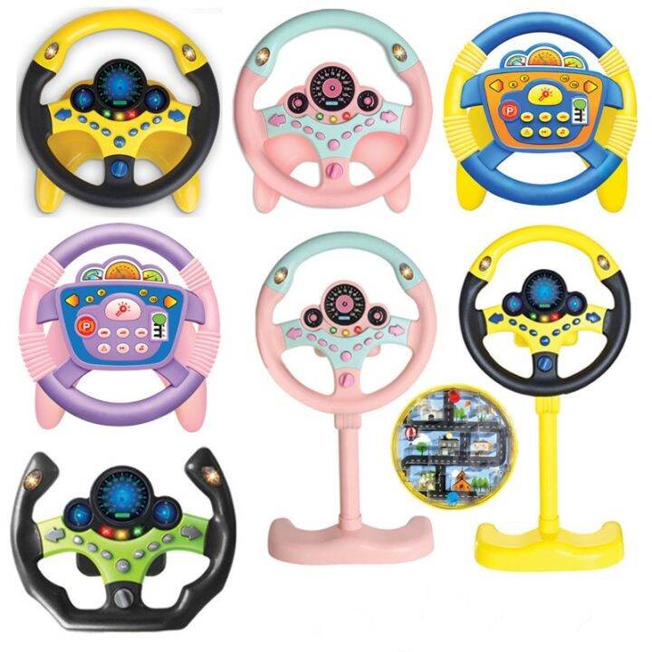 Eletric Simulation Steering Wheel Toy With Light Sound Baby Kids