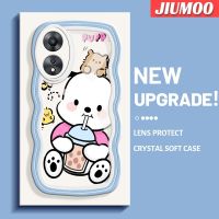 เคส JIUMOO สำหรับ OPPO A58 5G A58X 5G A78 5G เคสลาย Pochacco น่ารักใหม่ Colour Macaron Wave ใหม่กันกระแทกแบบใสอ่อนเคสมือถือโปร่งใสลายกล้องถ่ายรูปที่สร้างสรรค์เคสซิลิกาเจลป้องกัน