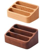 Beech Black Walnut Business Card Holder Solid Wood Business Card Holder Desktop Wooden Business Card Holder