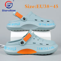 Starshine 2023ผู้ชายรองเท้าแบบมีรูระบายใหม่ชุดรองเท้าแตะแฟชั่นผู้ชายเกรดสูงไม่ใช่รองเท้ากันลื่น-ไร้กลิ่นแฟชั่นรองเท้าแตะ Baotou รองเท้าแตะชายหาดกลางแจ้งของผู้ชายคุณภาพสูงรองเท้าแตะครึ่งใบสำหรับขับรถ