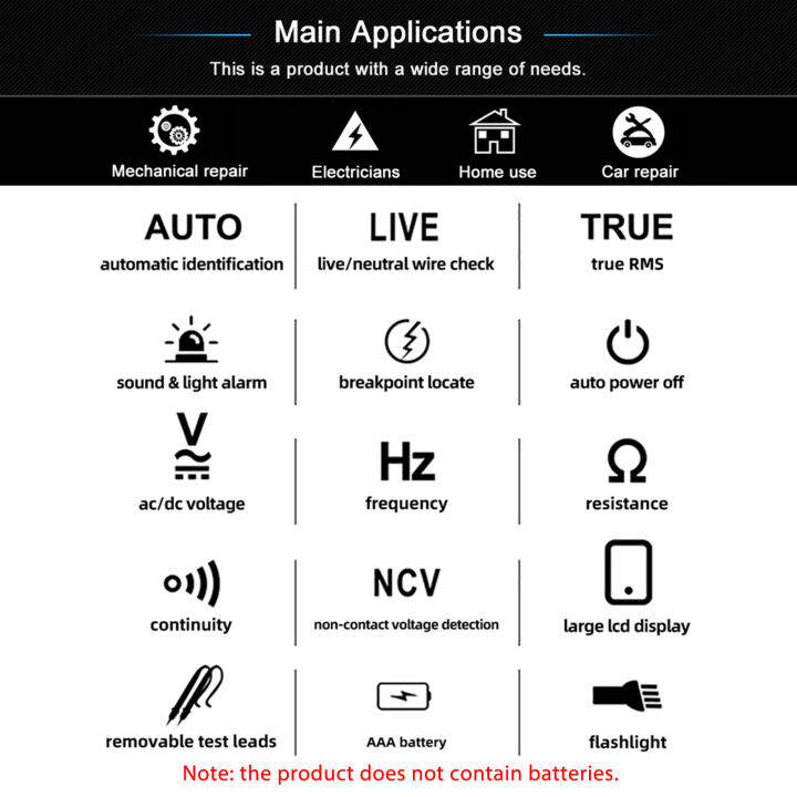 fansline-bside-เครื่องตรวจจับตัวทดสอบแรงดันดิจิตอลจอ-lcd-มิเตอร์มัลติมิเตอร์แบบ-mini-a1จำนวน2000ชุดแรงดันไฟฟ้า-dc-ac-ความต้านทานความถี่ความต่อเนื่องลวดไฟฟ้าการตรวจสอบสายไฟที่เป็นกลางมิเตอร์ที่วัดrms-จ