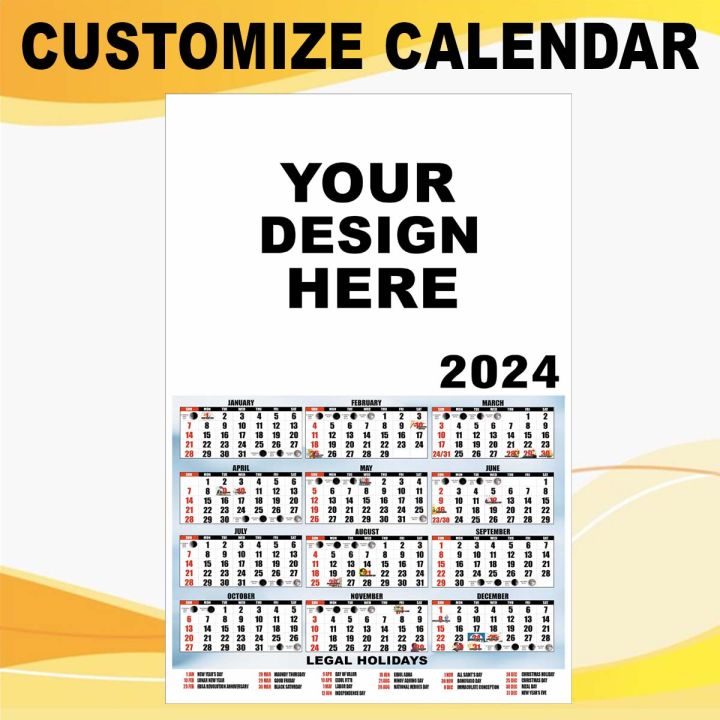 Customize 2024 Tarpaulin Calendar Lazada PH