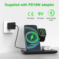 ✉◇ 15w4 in 1 wireless charger holder for iphone 14 13 12 11 x apple samsung watch airpods pro iwatch qi fast charging station dock