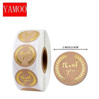 Thank You Stickers Seal Labels Round Gold Leaf Stickers Rolls for School Small Shop Handmade Sticker Labels Stickers Labels