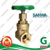 ว้าววว วาล์วประตูน้ำทองเหลือง SANWA (ของแท้100%) ขนาด 1 นิ้ว (Brass Gate Valve 1inch คุ้มสุดสุด วาล์ว ควบคุม ทิศทาง วาล์ว ไฮ ด รอ ลิ ก วาล์ว ทาง เดียว วาล์ว กัน กลับ pvc