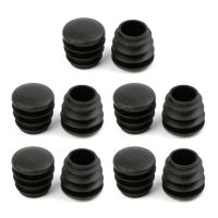 10Pcs Black Plastic Furniture Leg Plug Blanking End Cap Bung For Round Pipe Tube