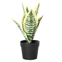 Mini Artificial Snake Plant 26cm Faux Agave Fake Sansevieria Artificial Potted Plants for Indoor and Outdoor Home Office Décor