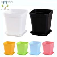 ✼ 10pcs 7 Colors Avilable Thicken Flower Pots Planters Pot Trays Plastic Pots Creative Small Square Pots for Succulent plants GYH