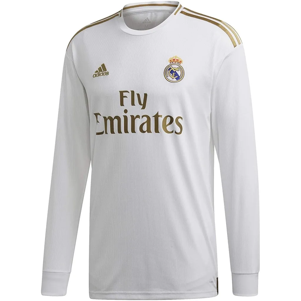 New arrival Anime Tshirts Men's Real Madrid Home Long Sleeve Jersey  (White/Gold) | Lazada PH