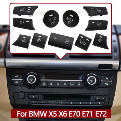 [HOT XIJXEXJWOEHJJ 516] Dashboard เครื่องปรับอากาศ AC ปุ่มควบคุมการระบายอากาศ Auto Knob Switch Caps สำหรับ BMW X5 X6 E70 E71 E72 2007-2014 64119310445