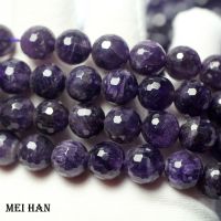 Meihan (2strands/set) natural amethyst quartz faceted 10mm±0.2 round  loose beads for jewelry making diy design wholesale Cables