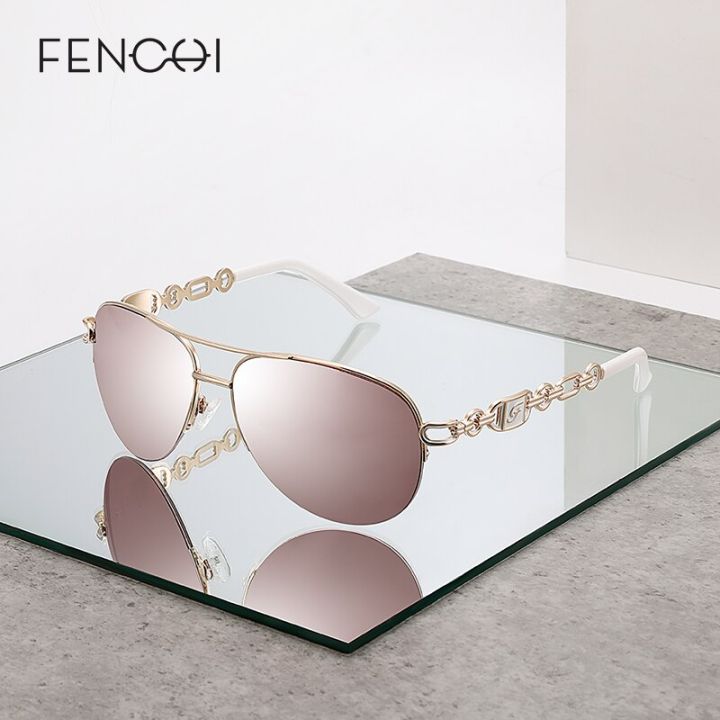 fenchi-แว่นกันแดดป้องกันสีฟ้าสีชมพูสีขาวหรูหราสีขาว-zonnebril-dames-กุหลาบกรอบแว่นตากันแดดผู้หญิง