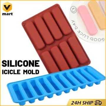 10 Holes Thin Ice Cube Tray Silicone Forms Long Strip Finger Biscuit Jelly  Chocolate Mold Non-Stick Bakeware DIY Baking Tools