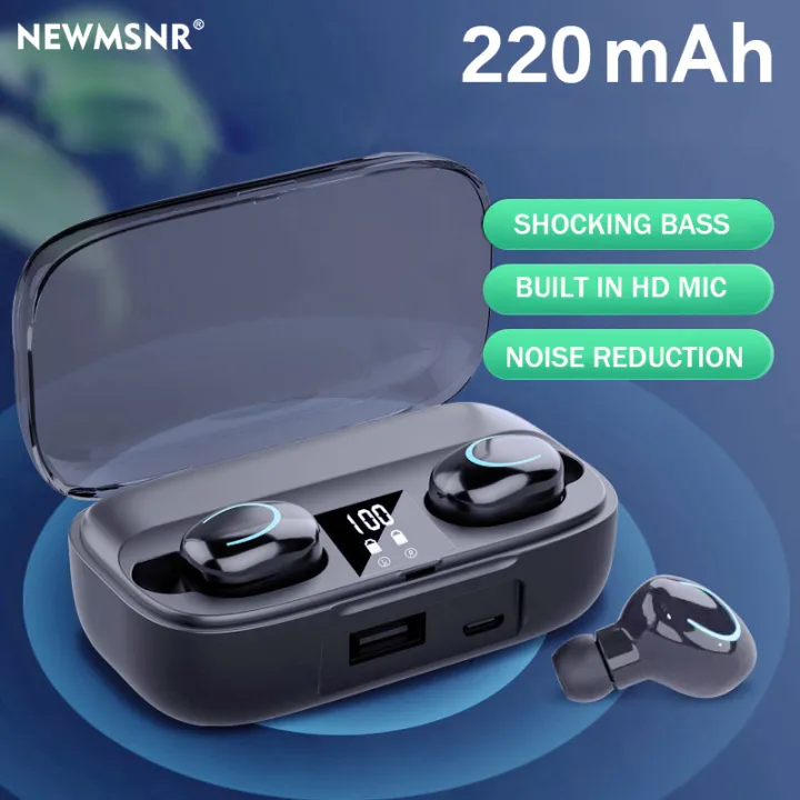Newmsnr Shocking Bass Bluetooth Earphone IPX7 Waterproof Wireless