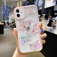 （HOT) Epoxy Glour Butterfly เคสศัพท์ใช้ได้ 1314ProMax เคสนิ่มลายดาวขอบลูกกวาด XR