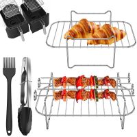 Air Fryer Accessories Stainless Steel Roasting Rack Steamer Cooker Grill Skewers Racks for Ninja Philips BBQ Kitchen Accessories