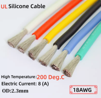 18AWG สายเคเบิลเครื่องบินไมโครโมเดลอุณหภูมิสูงสายซิลิโคน UL Soft กันความร้อน200องศา