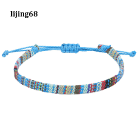 Lijing Hand Made Boho สร้อยข้อมือ Surfer สร้อยข้อมือชายหาดชาติพันธุ์ Hippie สไตล์อุปกรณ์เสริมกีฬากลางแจ้งผู้ชายและผู้หญิงสร้อยข้อเท้า