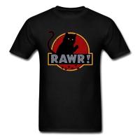 Rawr Cat Tshirt Black Clothing Cotton Cartoon Tees Fitness T Shirt Funny Monster Tshirts