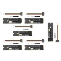 6Set NGFF M.2 to PCI-E 4X Riser Card M2 Key M to PCIe X4 Adapter with LED Voltage Indicator for ETH Bitcoin Miner Mining