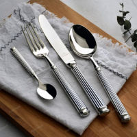 Roman , Fork and Spoon 304 Stainless Steel Thickened Western Food Fork Spoon Thick Beef Steak Fork Spoon Set