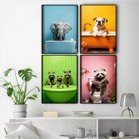 Pop Art ตลกห้องน้ำอ่านโปสเตอร์สุนทรียศาสตร์ Cat Capybara สัตว์ผ้าใบพิมพ์ Wall Art Room Decor บ้านตกแต่งห้องน้ำ New