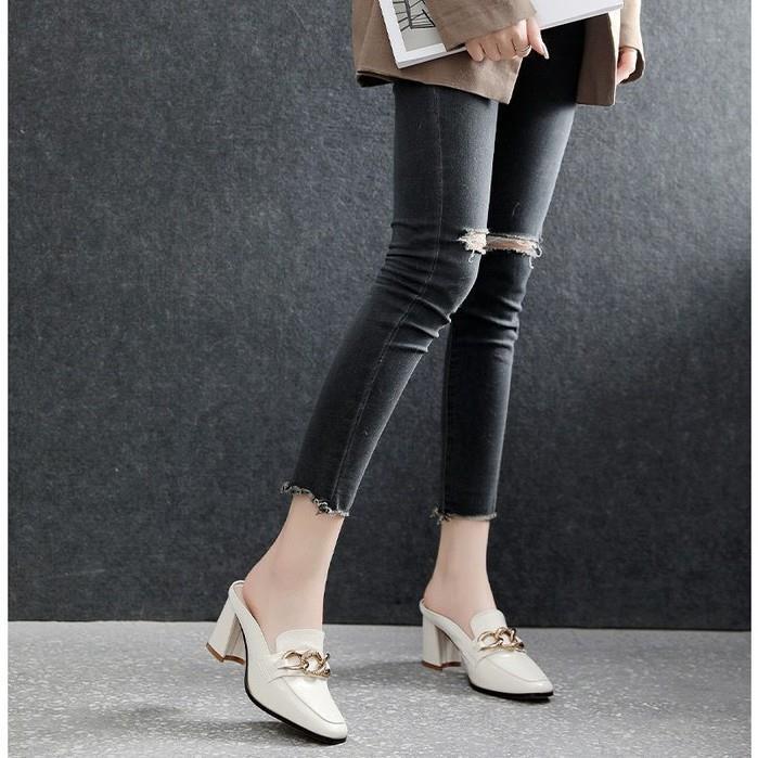 codwumei04-ready-stock-2-colors-new-leather-bag-high-heels-square-toe-thick-heel-womans-kasut-wanita