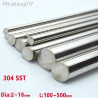 304 Stainless Steel Rod Solid 2mm 2.5mm 3mm 4mm 5mm 6mm 7mm 8mm-18mm Linear Shaft Metric Round Rod 100mm-500mm Length Round Bar