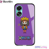 Jizetin OPPO A78 4G การ์ตูนสำหรับเด็กผู้หญิงน่ารักสำหรับเด็กผู้หญิงอนิเมะสำหรับเด็กผู้หญิงตัวละครผู้หญิงเคสเย็นลัฟฟี่ซานจิกระจกนิรภัยมันวาวกันกระแทก