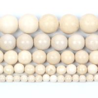 Natural Stone Beige Fossil Charm Round Loose Beads For Jewelry Making Needlework Bracelet Diy Strand 4-12MM Network Access Points Network Access Point