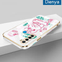 เคส Dienya สำหรับ Xiaomi Redmi Note 8 Note 8T เคสลายการ์ตูนน่ารักโชคดีใหม่กรอบสี่เหลี่ยมจัตุรัสชุบซิลิก้าเจลนิ่มกันกระแทกเคสมือถือรวมเลนส์กล้องถ่ายรูปฝาครอบป้องกัน