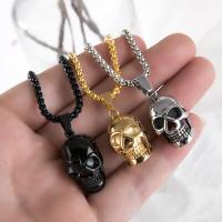 Fashion Punk Mens Skull Chain Necklace Skull Jewelry Personalized Gothic Pendant Necklaces for Men Anniversary Gift Wholesale
