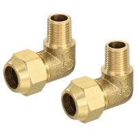 Uxcell ss Compression Tube Fitting 12mm Tube OD to 14PT Male Thread Elbow Fittings Pack of 2