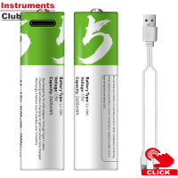 Instruments พอร์ต Type-C ชาร์จไฟได้แบตเตอรี่ลิเธียม AA 1.5V แบตเตอรี่2600mWh ความจุสูงแรงดันไฟฟ้าคงที่ชาร์จเร็วเป็นมิตรต่อสิ่งแวดล้อมยูทิลิตี้นำมาใช้ใหม่ค้างคาว-แบตเตอรี่สำหรับของเล่นไฟฟ้าออด