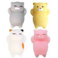 （A Decent） 4ชิ้น SquishyCat สัตว์ตุ๊กตา SlowCute Antitys นุ่ม SqueezeStress บรรเทาสนุกสำหรับ KidToys