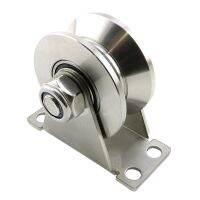 1-Pack V-Type Stainless Steel Pulley Block Mute Bearings Groove Sliding Roller Track Wheel