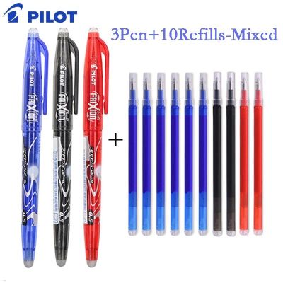 Pilot Frixion Pen Erasable Gel Pen Set 0.5mm Blue/black/red Replaceable Refill Student Writing Tool Supplies Japanese Stationery