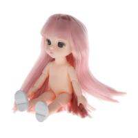 ของเล่นชิ้นส่วน DIY ร่างกายสีขาวตุ๊กตา BJD ขนาด16ซม. มีข้อต่อตุ๊กตาปรับเปลี่ยนท่าได้13ข้อ