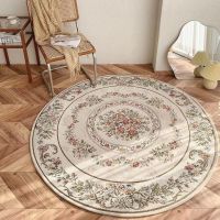 European Style Living Room Decoration Round Carpet Fluffy Soft Lounge Rug American Retro Cloakroom Rugs Home Plush Non-slip Mat Yoga Mats