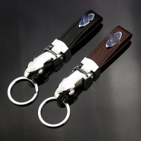 NEW 3D Metal Leopard Head Leather Key Chains Rings Holder for Ford 2 3 4 Mk2 Mk3 Mk4 Mk5 Mk7 Ranger Fiesta Car-Styling yang