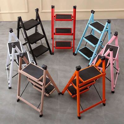 ♧ Folding Aluminium Ladders Transformer Home Carbon Steel Thickening Indoor Herringbone Mobile Stairs Step Multifunctional Escala