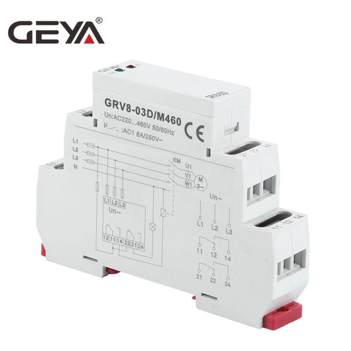 จัดส่งฟรี-geya-grv8-03การตรวจสอบแรงดันไฟฟ้ารีเลย์เฟสลำดับและเฟสป้องกันความล้มเหลวรีเลย์8a-10a-1spdt-2spdt