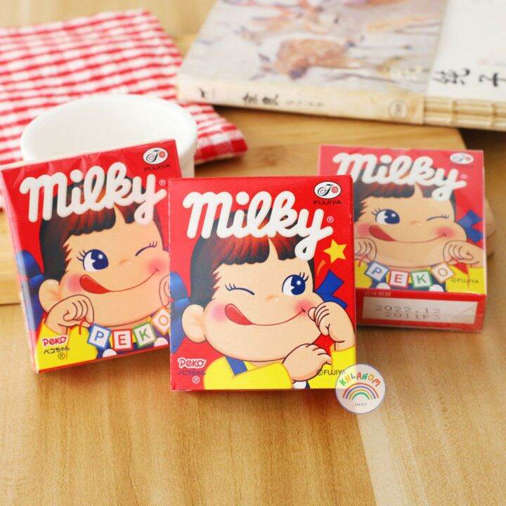 พร้อมส่ง-ลูกอม-milky-ลูกอมรสนม-fujiya-peko-milky-1-กล่อง-25-กรัม-ลูกอมเคี้ยวหนึบ-หอมกลิ่นนม-อร่อย-สินค้านำเข้าจากต่างประเทศ