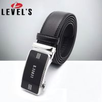 Automatic Buckle Belt เข็มขัดหนังผู้ชาย หัวล๊อคอัตโนมัติ หัวเข็มขัดสั่งทำพิเศษ สายหนังสีดำ เข็มขัดผู้ชายทำงาน  เข็มขัดหนังอัตโนมัติ 130cm