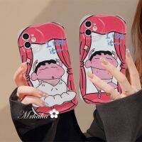 เคส MrHaha สำหรับ iPhone 15 14 13 12 11 Pro Max X XR Xs Max 8 7 6S Plus SE 2020ดินสอสีตลก Xiaoxin 3D หยักโค้งเคสโทรศัพท์ปิดขอบนิ่ม TPU ฝาครอบป้องกัน